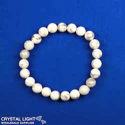 8-9mm Round Bead Bracelets: Howlite 8mm Bracelet