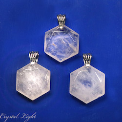 Hexagon Pendants: Clear Quartz Hexagon Pendant