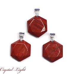 Hexagon Pendants: Red Jasper Hexagon Pendant