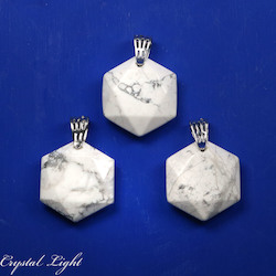 Hexagon Pendants: Howlite Hexagon Pendant