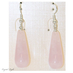 Non-Sterling Silver Earrings: Rose Quartz Drop Earrings