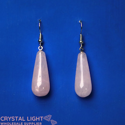 Non-Sterling Silver Earrings: Rose Quartz Drop Earrings