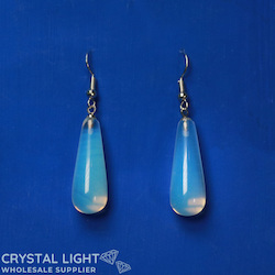 Non-Sterling Silver Earrings: Opalite Drop Earrings