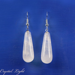 Non-Sterling Silver Earrings: Clear Quartz Drop Earrings