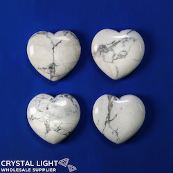 Hearts: Howlite Flat Heart