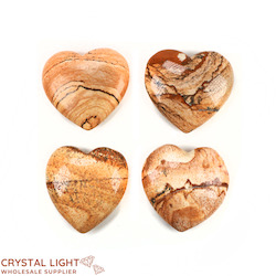 Hearts: Picture Jasper Flat Heart