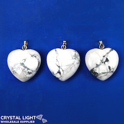 Heart Pendant: Howlite Heart Pendant