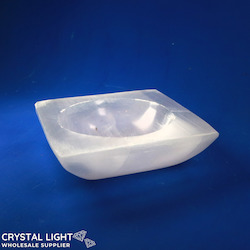 Selenite: Selenite Square Bowl (12cm)