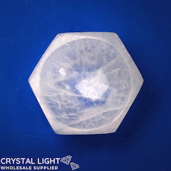 Selenite: Selenite Hexagonal Bowl (10cm)