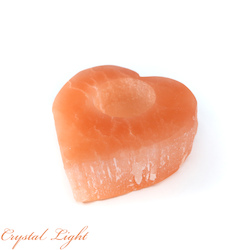 Selenite: Orange Selenite Heart Candle Holder