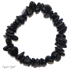 Chip Bead Bracelets: Black Obsidian Chip Bracelet