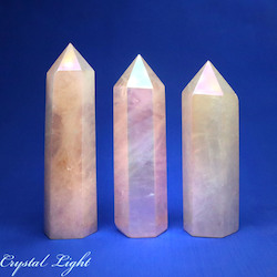 Polished Points By Quantity: Rose Aura Polished Point