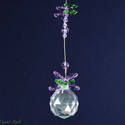 Suncatchers: Ball Drop Suncatcher- Green & Purple/ 40mm