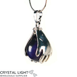 Sphere Pendants: Hand and Purple Agate Sphere Pendant