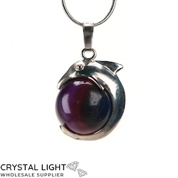 Sphere Pendants: Purple Agate Dolphin Sphere Pendant