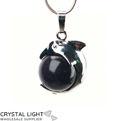 Sphere Pendants: Blue Goldstone Dolphin Sphere Pendant