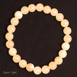 8-9mm Round Bead Bracelets: Orange Calcite 8mm Bracelet