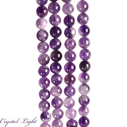 8mm Bead: Chevron Amethyst 8mm Round Beads