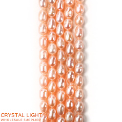 Shell and Pearl Beads: Freshwater Pearl Beads- Peach