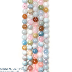 4,6 & 7mm Bead: Morganite and Aquamarine Beads 6mm