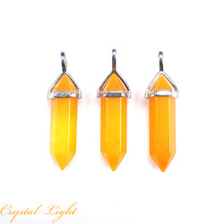 Terminated Pendant: Orange Jade Double Terminated Pendant