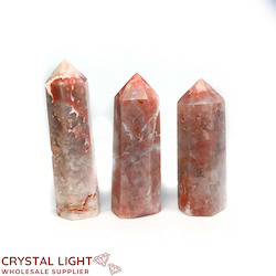 Polished Points By Quantity: Brecciated Pink Agate Polished Point