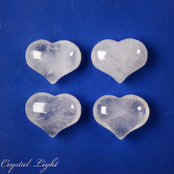 Hearts: Clear Quartz Small Puff Heart