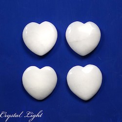 Hearts: Milky Quartz Flat Heart