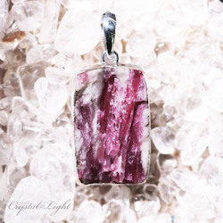 Sterling Silver Pendants: Pink Tourmaline Rough Pendant