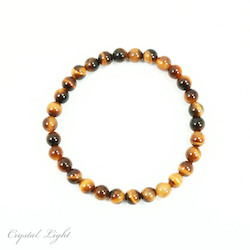 4-7mm Round Bead Bracelets: Tiger's Eye 6mm Bracelet