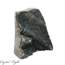 Single Druse Pieces: Black Amethyst Cut Base Druse