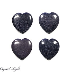 Hearts: Blue Goldstone Small Flat Heart