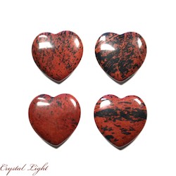 Hearts: Mahogany Obsidian Small Flat Heart
