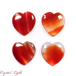 Hearts: Orange Agate Small Flat Heart