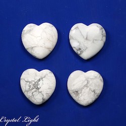 Hearts: Howlite Small Flat Heart
