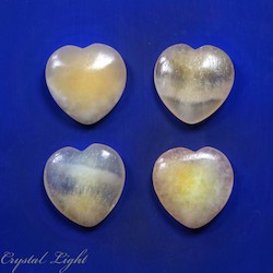 Hearts: Orange Calcite Small Flat Heart