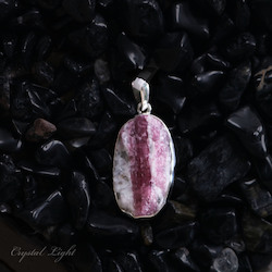 Sterling Silver Pendants: Pink Tourmaline Rough Pendant