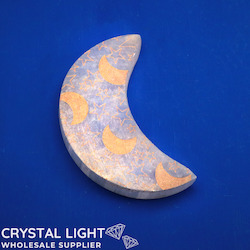 Selenite: Selenite Gold Etched Moon